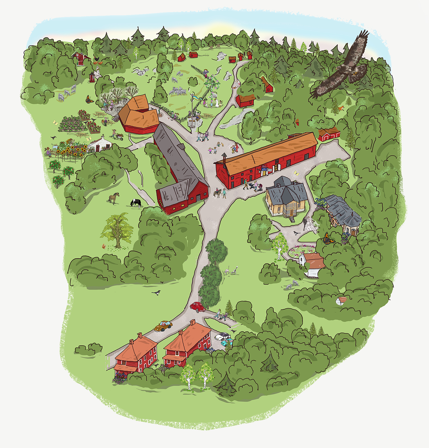 Illustrerad karta över Överjärva gård