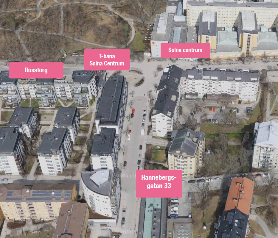Kartbild som visar verksamhetens placering.
